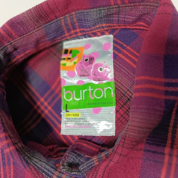 Ladies Burton Dry Ride Extremely soft flannel long-sleeved button down shirt. L - Picture 6 of 8